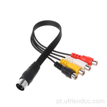 3RCA-6RCA Splitter AV Cabo para DVD Player